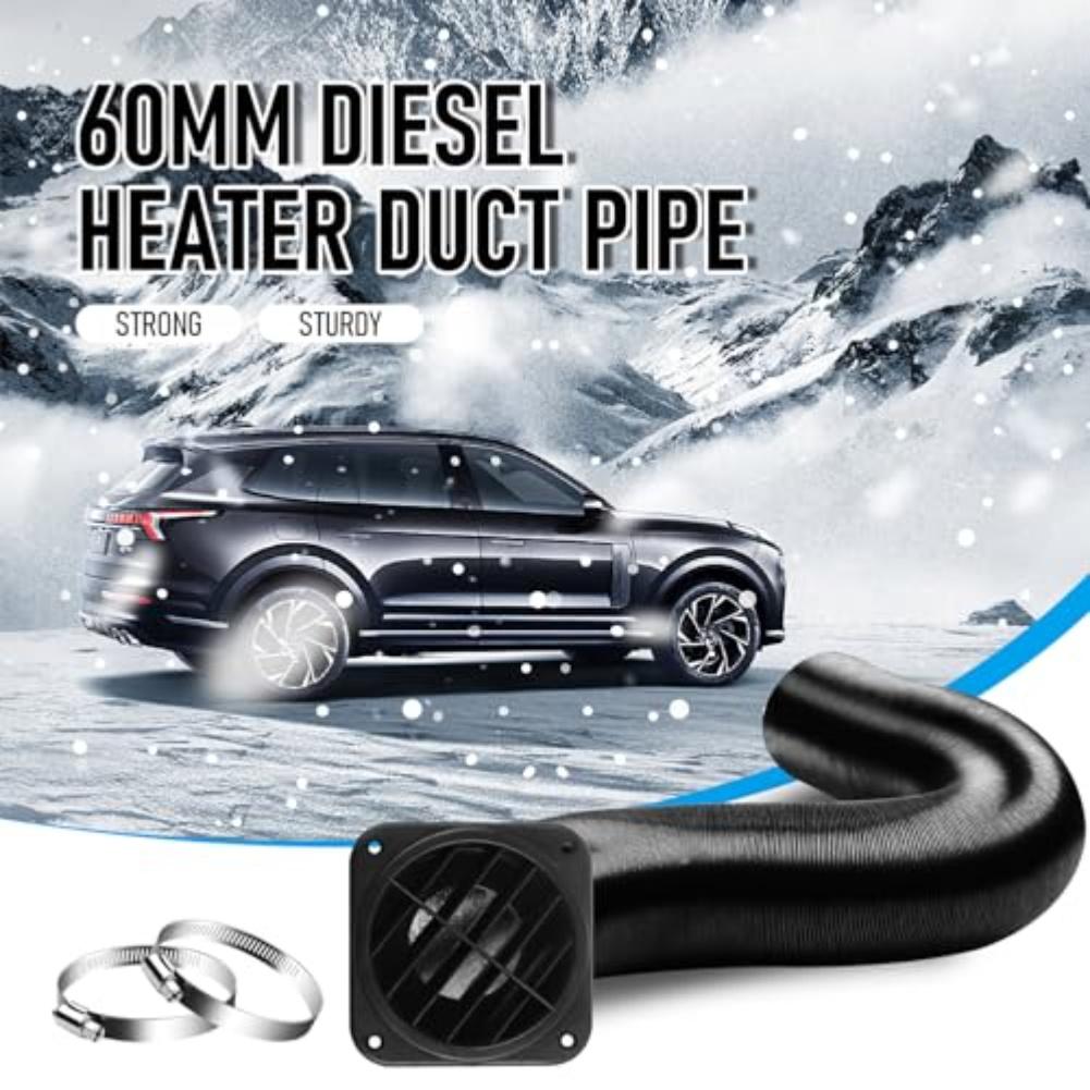 60mm Dieselheizung Luftkanalrohr 100cm lang mit Luftauslass und sicheren Klemmen Kompatibel mit 2000W 6000W Heizsystemen