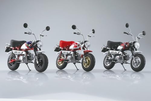 Aoshima Bunka Kyozai Co. Skynet 1/12 Fertigmodell Motorrad Honda Monkey Special Shasta Weiß Candy Alamoana Rot