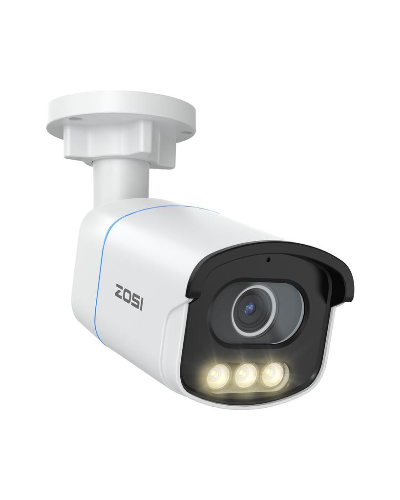 ZOSI 3K 5 Megapixel PoE Security Camera Aurora Lux Surveillance Camera Outdoor Equipped with Technology Full Color Night Vision Shooting Calls iP66