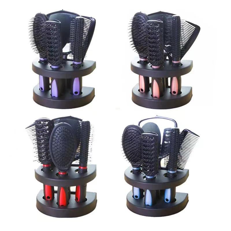 5-Piece Hairdressing Set with Mirror and Scalp Massage Comb