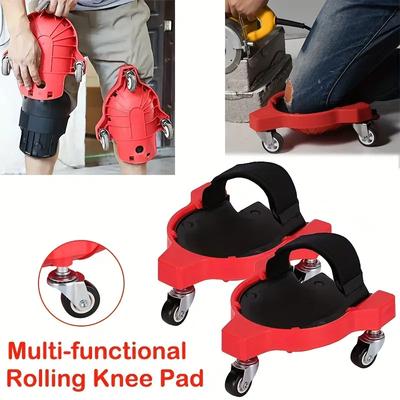 Rolling Knee Protection Pad with Wheels Built In Foam Padded Per Platform Laying Tile or Vinyl Auto Repair Protecting Knees