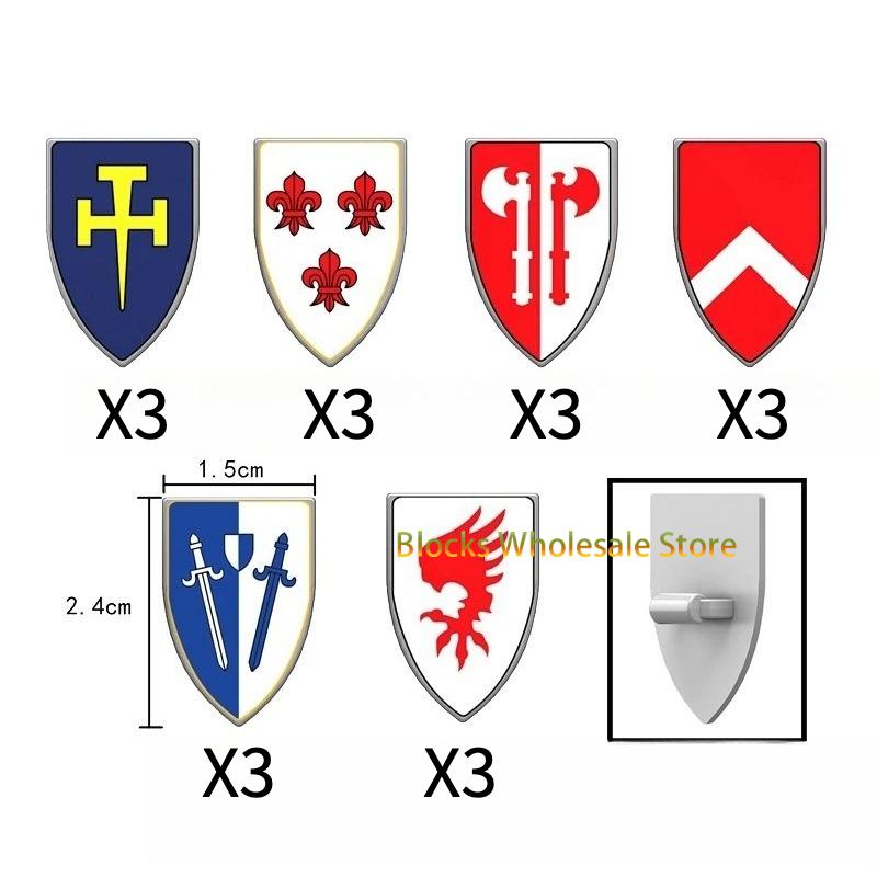 Medieval Military Castle Knight Building Blocks - King Figures with Helmet Armor and Weapon Accessories