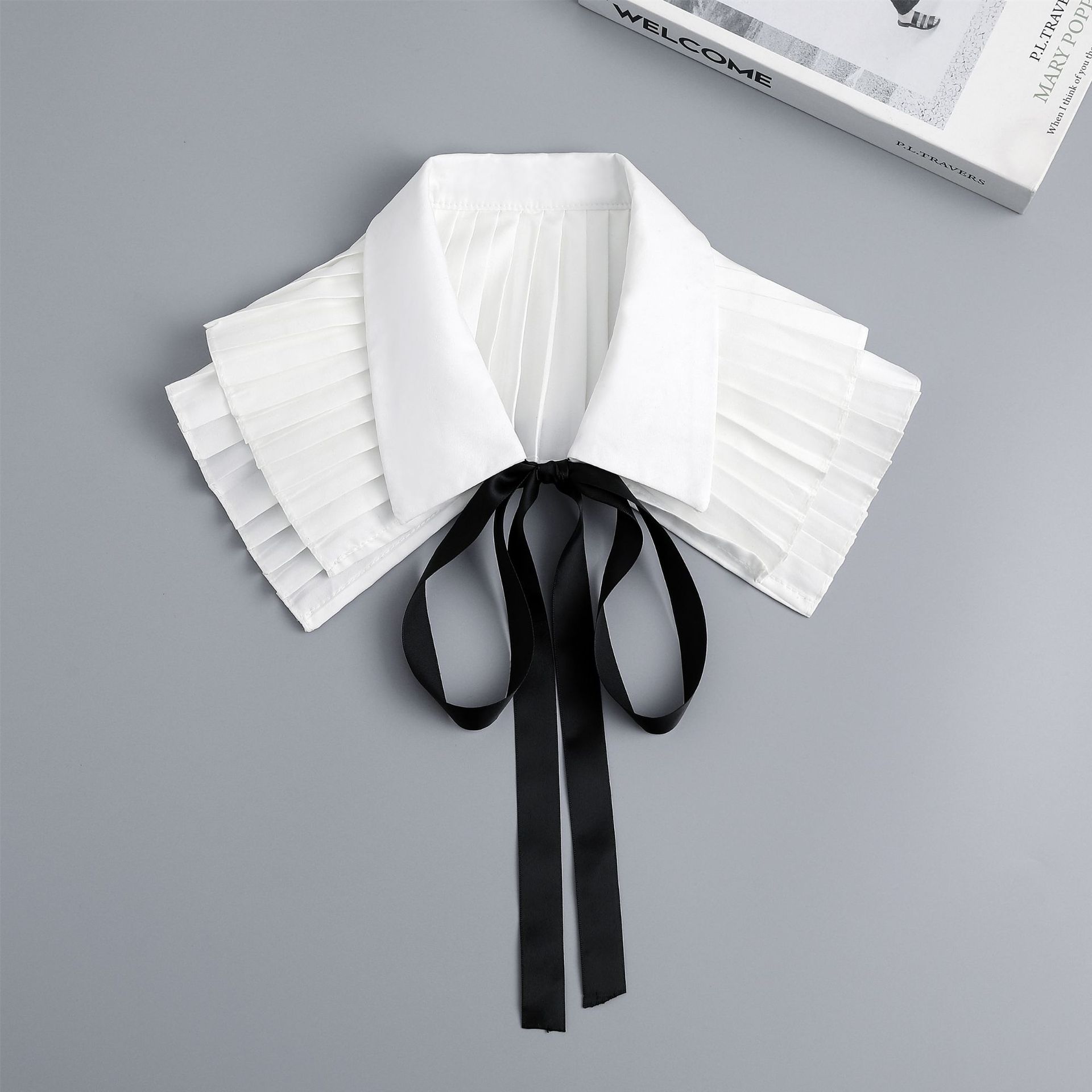 

Женская рубашка с лацканами, съемный воротник, белые накидки на плечи, банты, поддельный воротник, классическая полурубашка, блузка, топы, женский поддельный воротник