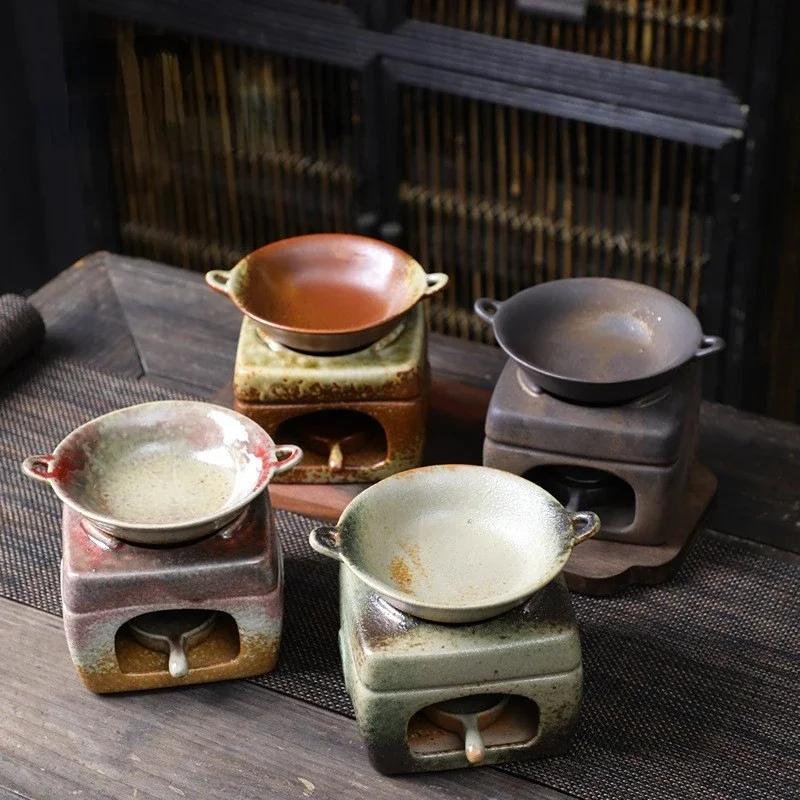 Ceramic Incense Burner Vaporizer Candle Holders Sandalwood Essential Oil Awakening Tea Roasting Tea Stove Burners Home Fragrance