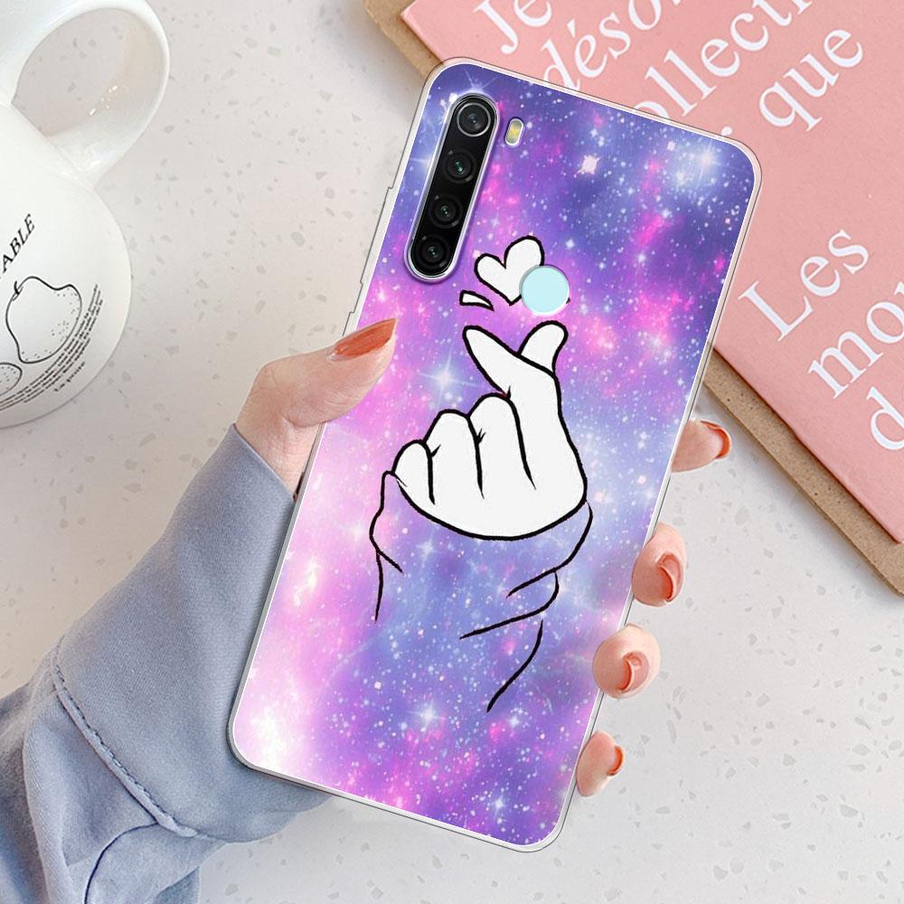 Custodia Redmi Note 8 Pro Cover Posteriore Note 8T Ragazze Nuova Moda Trasparente Custodie per Telefono Custodia Morbida in Silicone Per Xiaomi Redmi Note 8 Coque