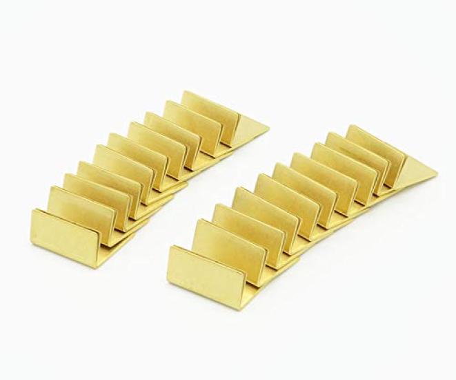 Messing-Kartenset mit Ständer im antiken Stil, japanische Herstellung, 20 Stück.