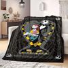 Jack Sally Cartoon Print Flannel Blanket for Travel Picnics Bedrooms Sofas Beds Chairs Home Decor Style