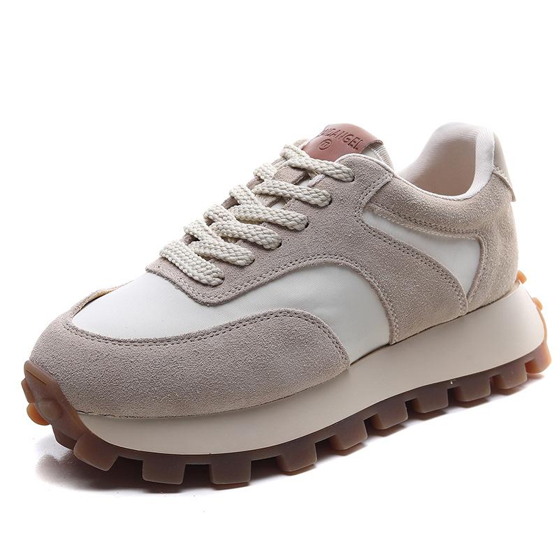 Super fire waffle Forrest Gump shoes soft sole color matching spring BT retro platform casual shoes women's shoes sports shoes