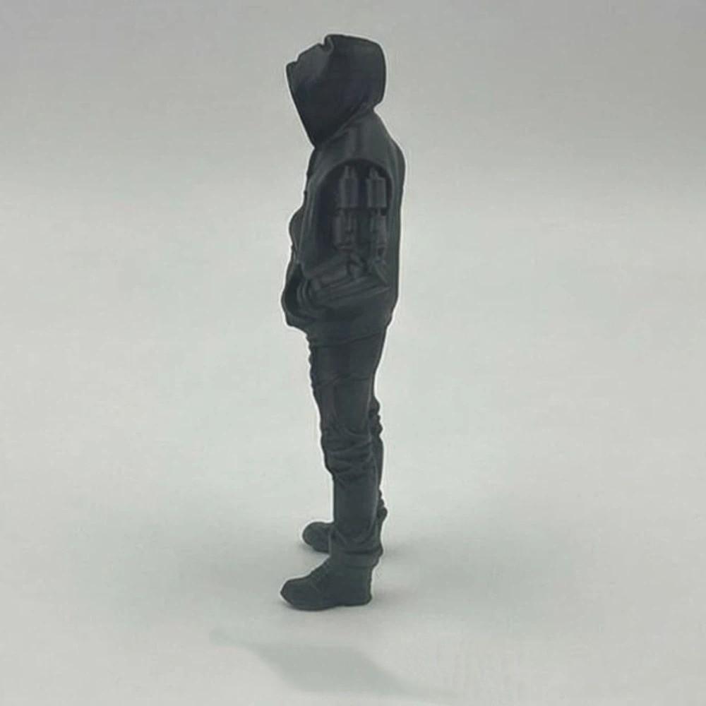 3D Printed Punk Hoodie Statue Unique Home Decor Crafts Streetwear Style Figurine Desktop Use