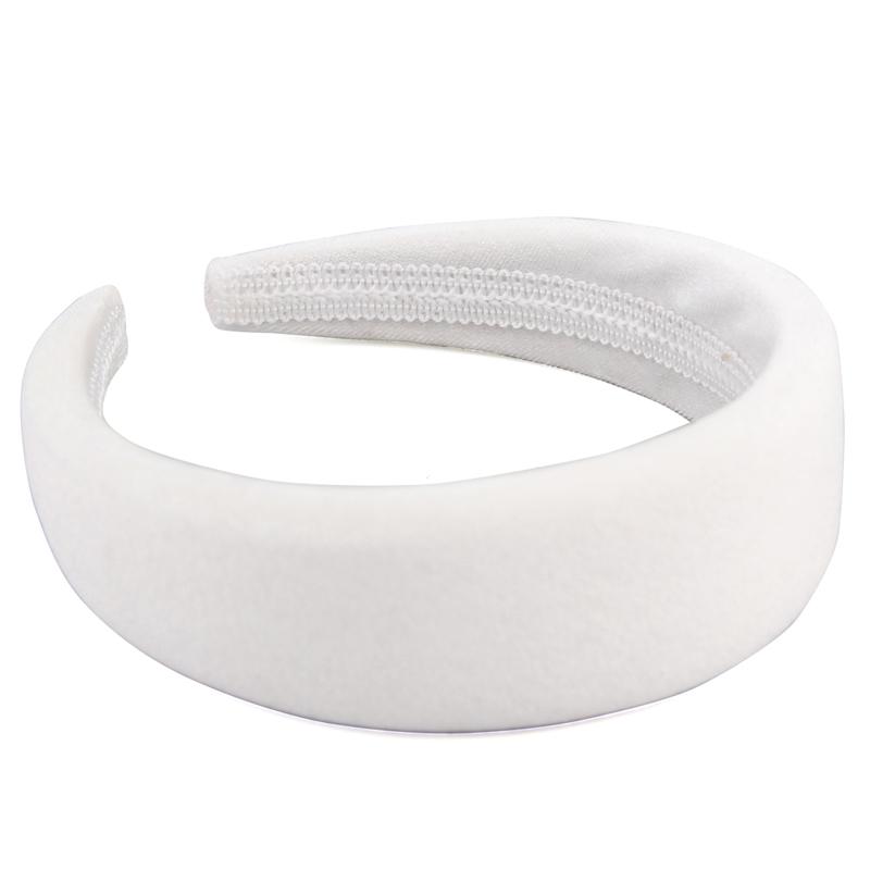 

Ширина 4 см для женщин и девочек, мягкая бархатная повязка на голову из губки, разноцветная повязка для волос, аксессуары для волос белый