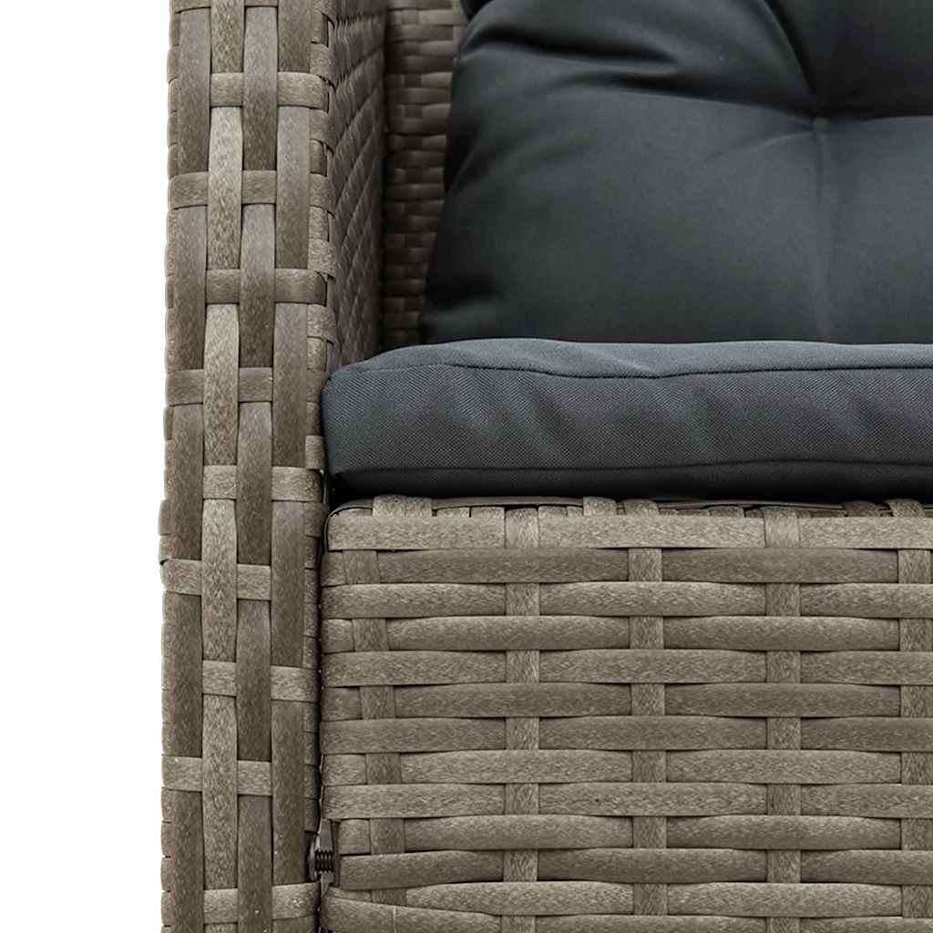 Garden Sofa Set with Cushions 6 pcs Grey and Dark Grey Poly Rattan