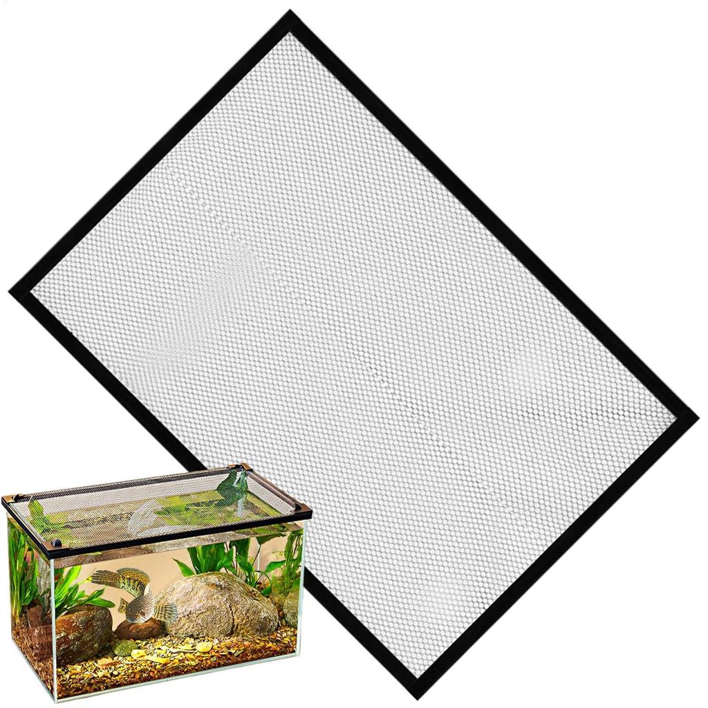 Aquarium Fish Tank Lid Mesh Cover Anti Jumping Magnetic Clear DIY Fish Guard Screen Tank Lid Cover Protective Covers Net