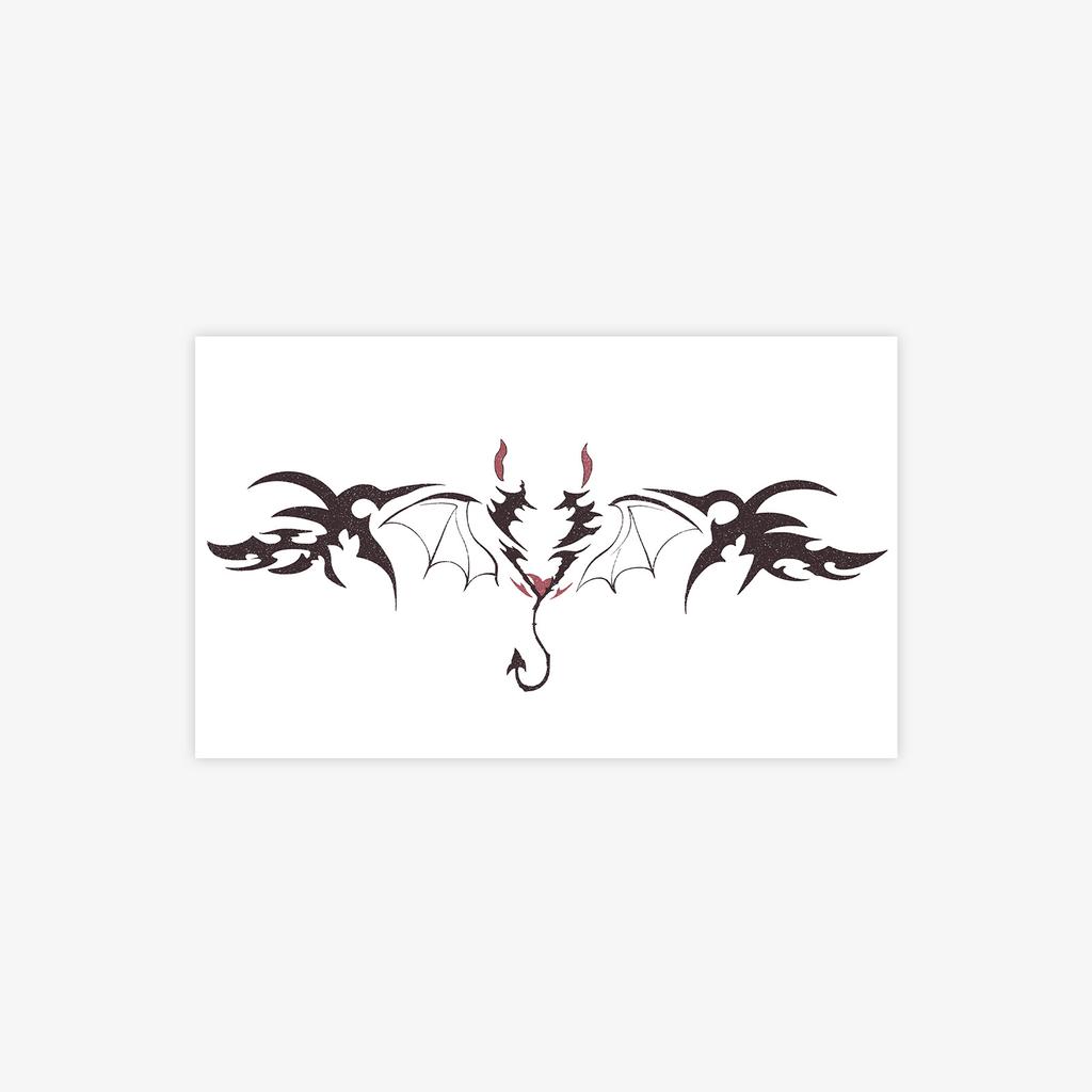 Dark Succubus Demon Bat Tattoo Sticker Waterproof And Long-Lasting Cool Collarbone Simulation Tattoo Sticker