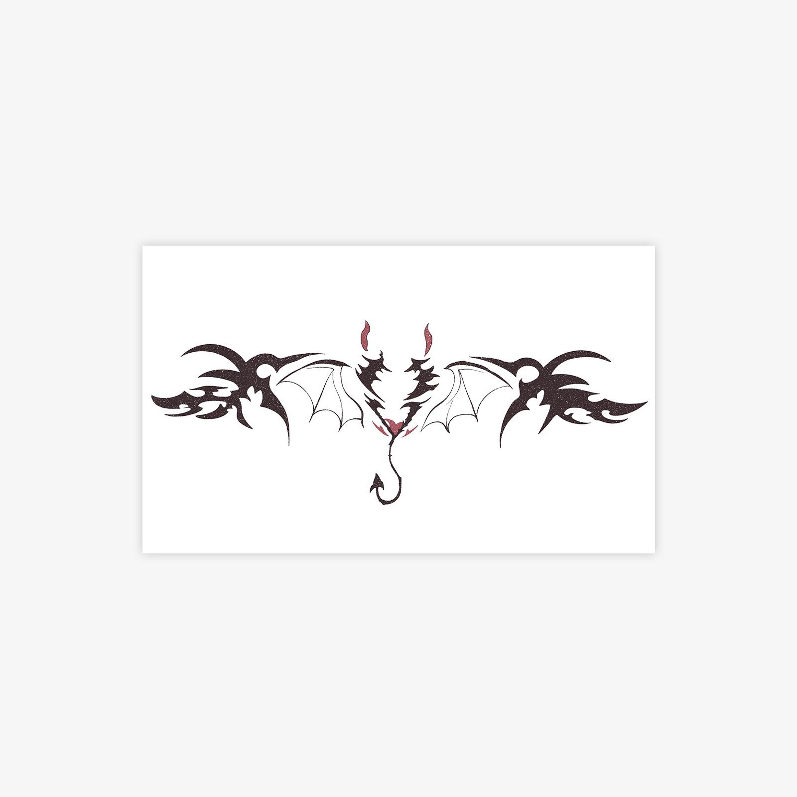 Dark Devil Wings Tattoo Sticker Spice Girl Personalized Waist Tattoo Sticker 15*9