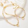 Champagne Freshwater Pearl Necklace & Bracelet Set with Heart Pendant and Crystal Accents, Autumn 2025 Collection