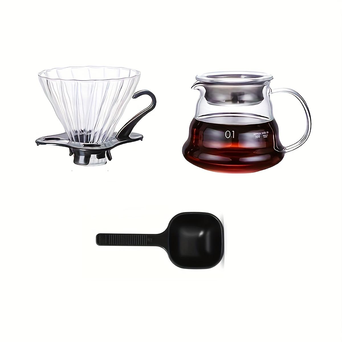 

Heat-Resistant Borosilicate Glass Coffee Pot Three-Piece Set, Detachable Handle Filter Cup, Transparent Drip Coffee Pot