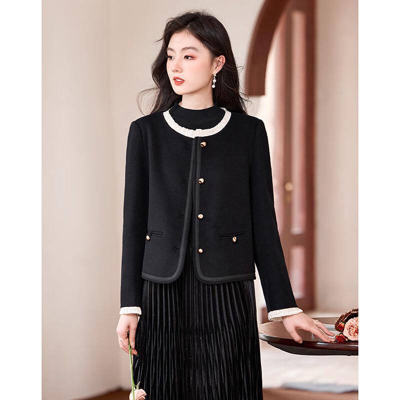 Sishuinianhua Women's Elegant Wool Blend Short Coat 255277N1