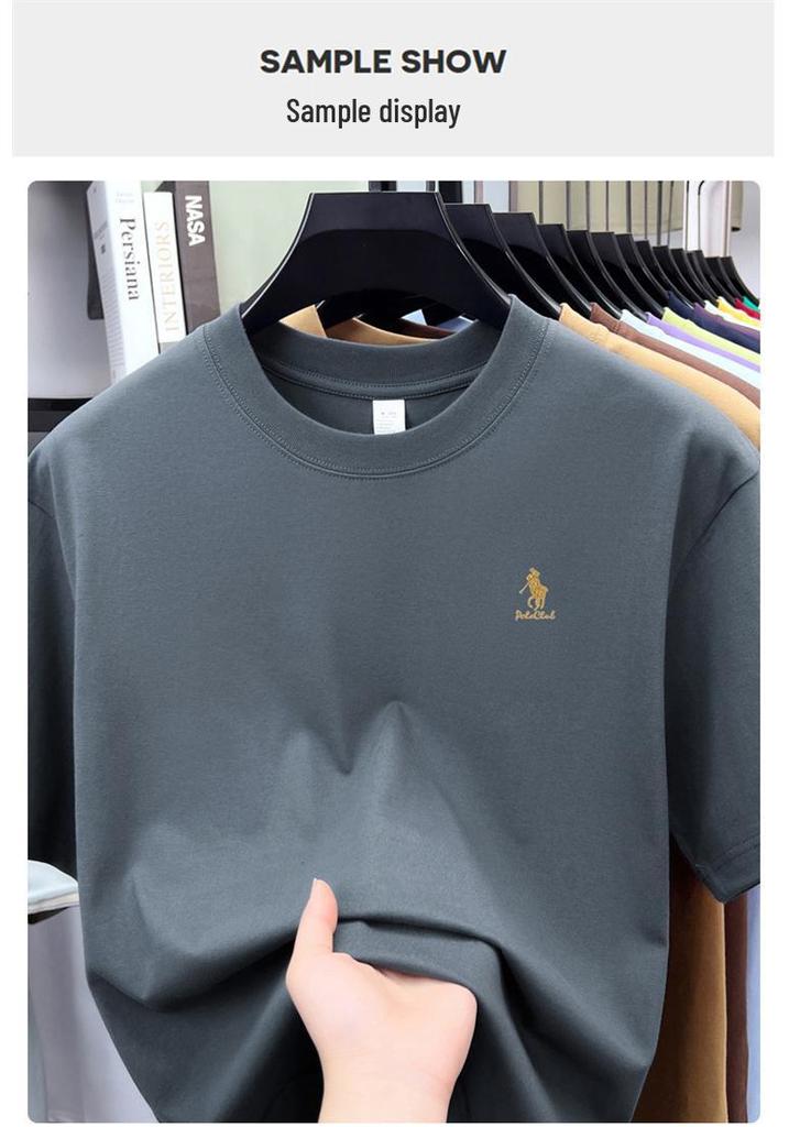 Men's Lightweight 100% Cotton Casual Round Neck T-shirt - Breathable and Fashionable for Summer