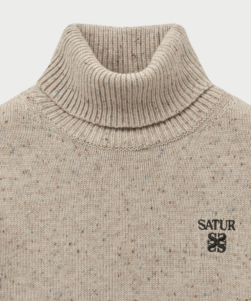 Seteo (W) Classic Turtleneck Mix Knit Oatmeal