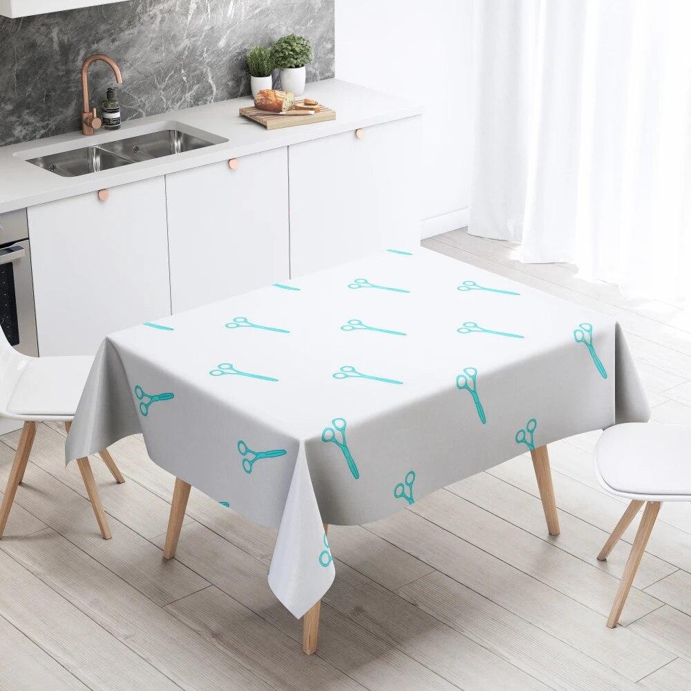 Cartoon Tablecloth Home Decor Stain Resistant Waterproof Table Decoration Rectangular Kitchen Fireplace Countertop