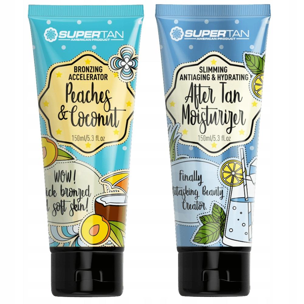 Ensemble Bronzage Éclatant & Soin Après-Soleil - Bronzer Pêches & Noix de Coco avec Accélérateur + Baume Après-Soleil 150 ml