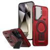 For Samsung Galaxy S25+/S24+ Case Compatible with MagSafe Lens Lid Kickstand PC+TPU Back Cover
