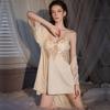 Damen Ice Silk Spitzen-Camisole & Morgenmantel Set – Sexy Zweiteiliger Pyjama