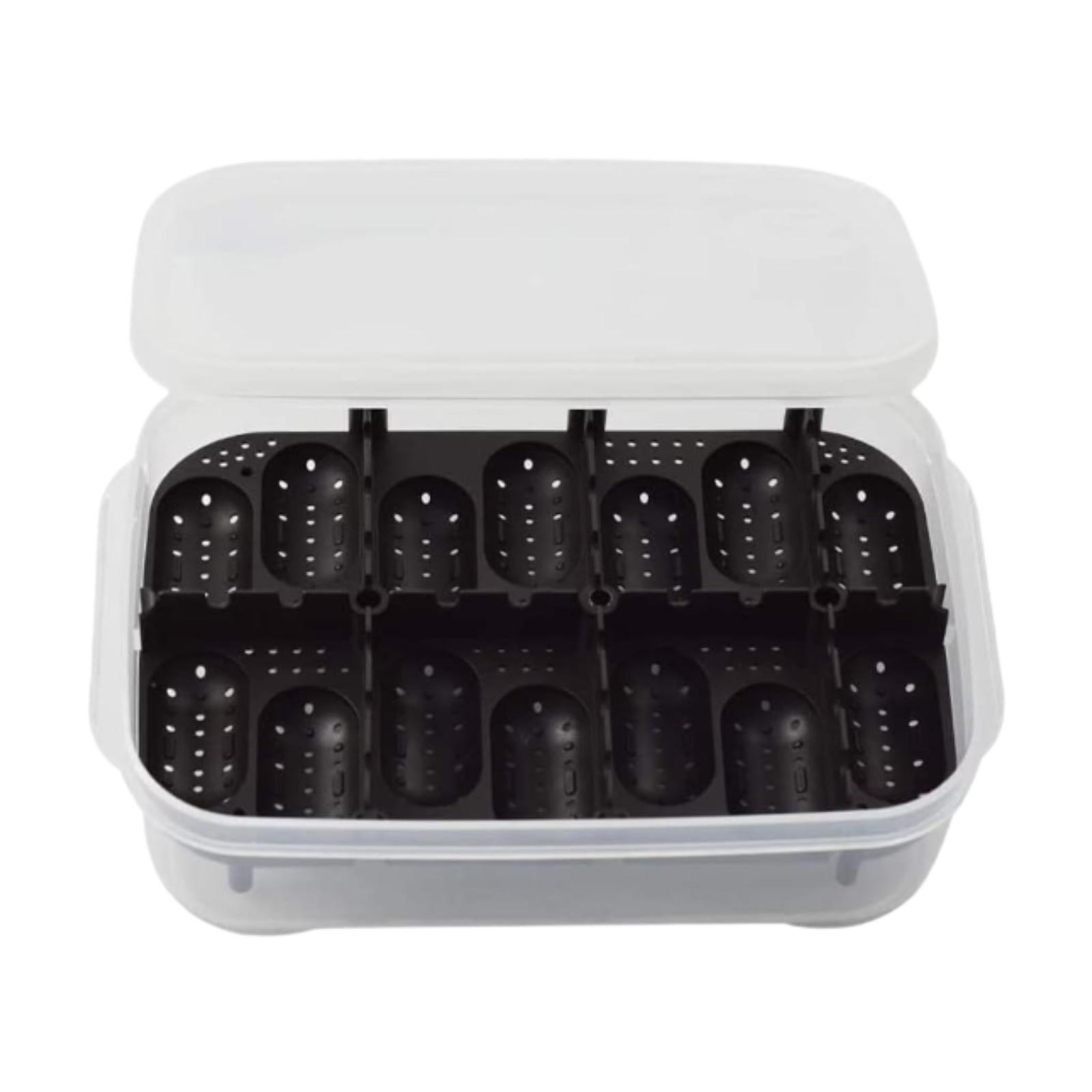 

Бокс для розведення рептилій, інкубатор для яєць, 14 секцій, для дослідницьких контейнерів, приладдя для розведення, інкубатор для ящірок, змій чорний