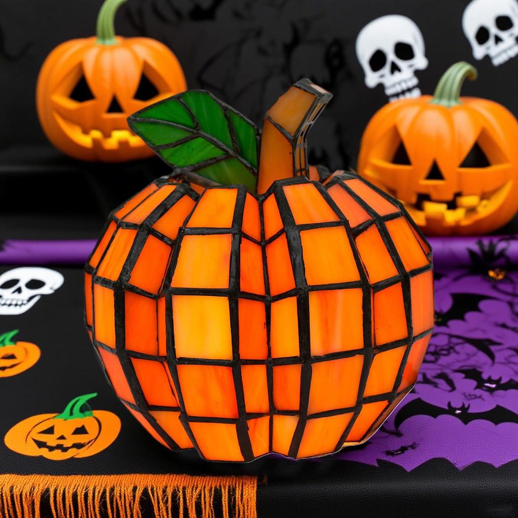 Halloween Decorative Pumpkin Lights LED Battery Operated Lamps Figurine Illuminated For Thanksgiving Fall Tabletop Bedroom