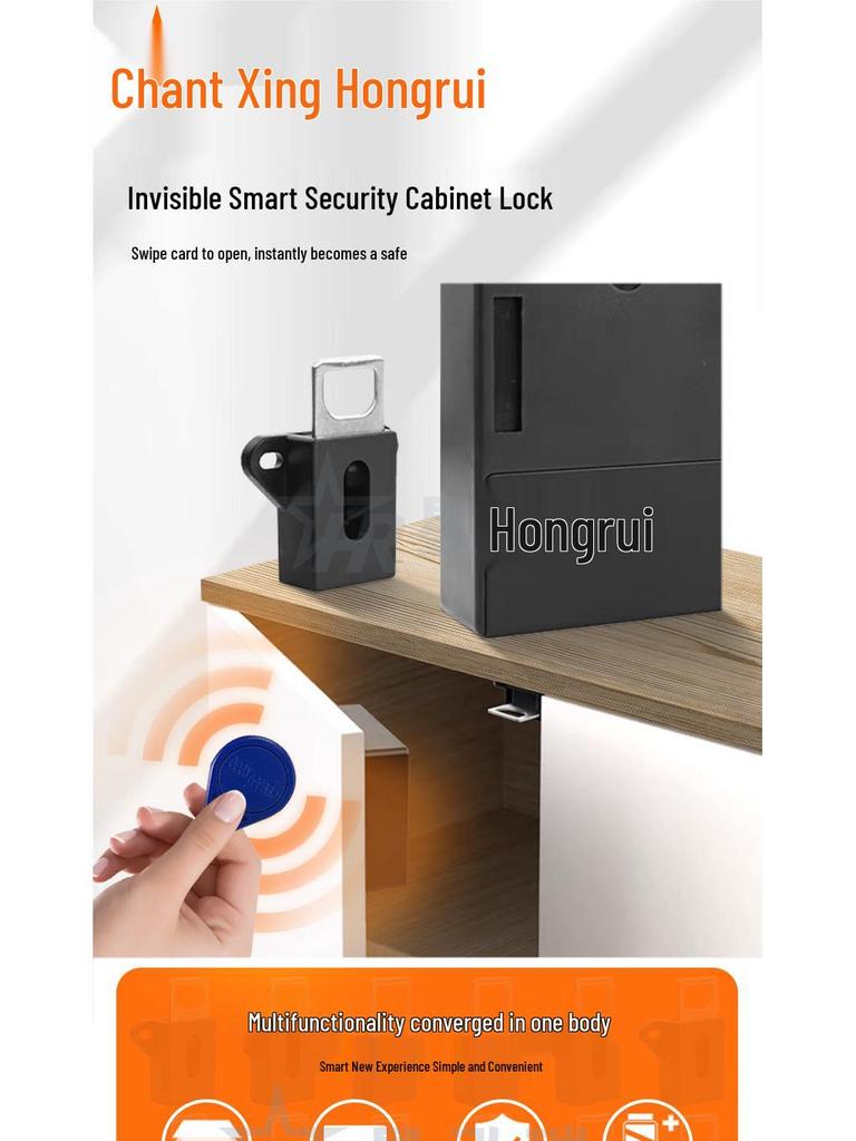 NFC Smart Invisible Electronic Drawer Lock with Card Swipe