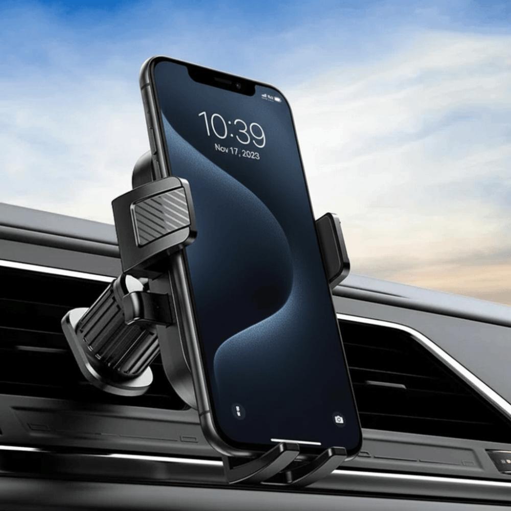 Auto Lock Mechanism Cell Phone Holder Flexible Design Auto Lock Holder  Car Interior