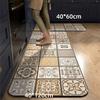 Retro Kitchen Floor Mat Quick-drying Doormat Durable Floor Rug  Household