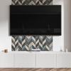 Decorative Self-Adhesive Vinyl Wall Panel 120x60 Cm Zigzag Pattern with Wood
