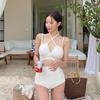 Korean Style Women's High-End Split Bikini: Solid Color, Backless, Perfect for Hot Springs & Vacations
