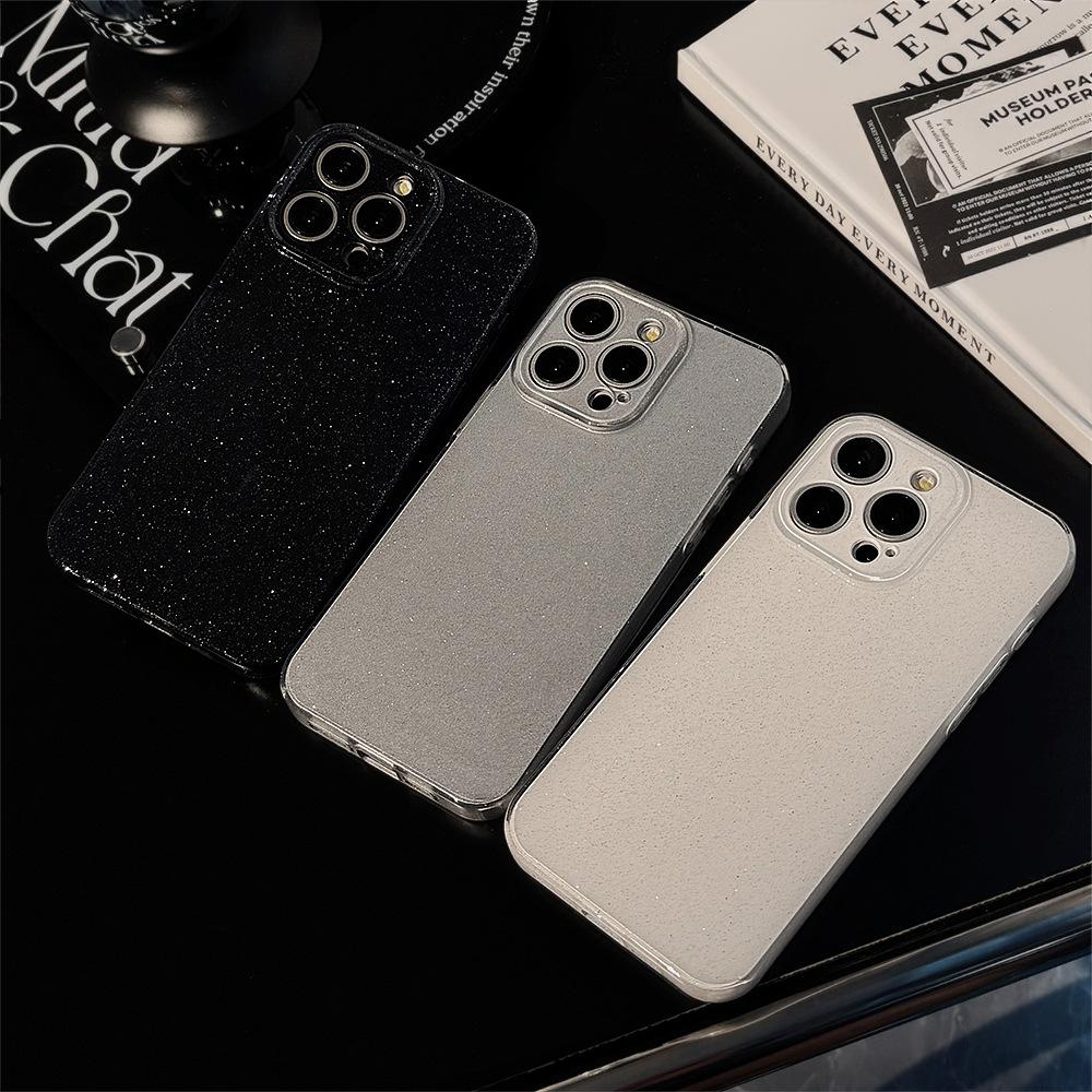 Double Layer Glitter 17 for IPhone 16 Mobile Phone Case 15pro Max Simple for IPhone 13 Soft 14pro All Inclusive