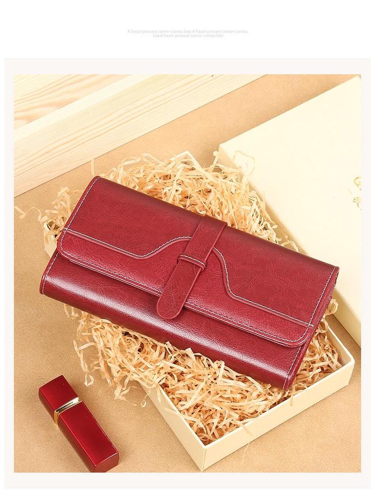Women's Large Capacity Soft Leather Wallet with Multi-Card Holder