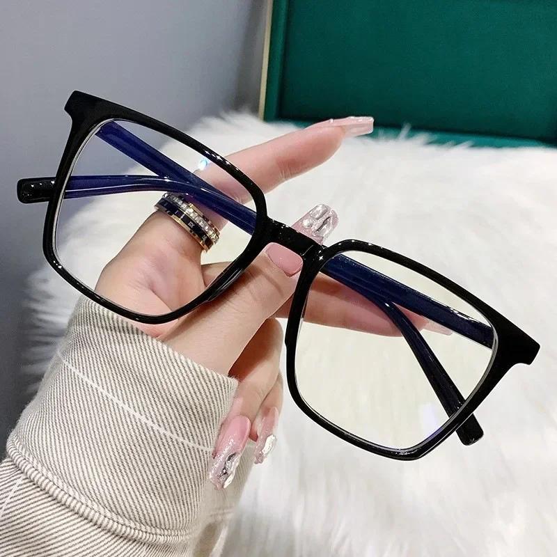 

Vintage Myopia Glasses For Women Men Transparent Square Frame Nearsighted Prescription Eyewear Computer Eyeglasses Diopter 0(anti-blue)