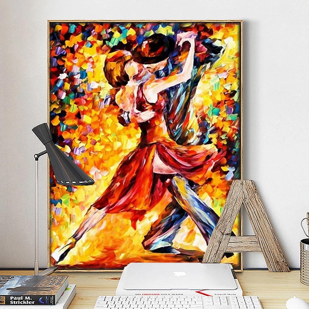 5D DIY pictură cu diamant Portret cuplu plimbare peisaj artă pictură imagine complet rotund diamant familie decorare broderie