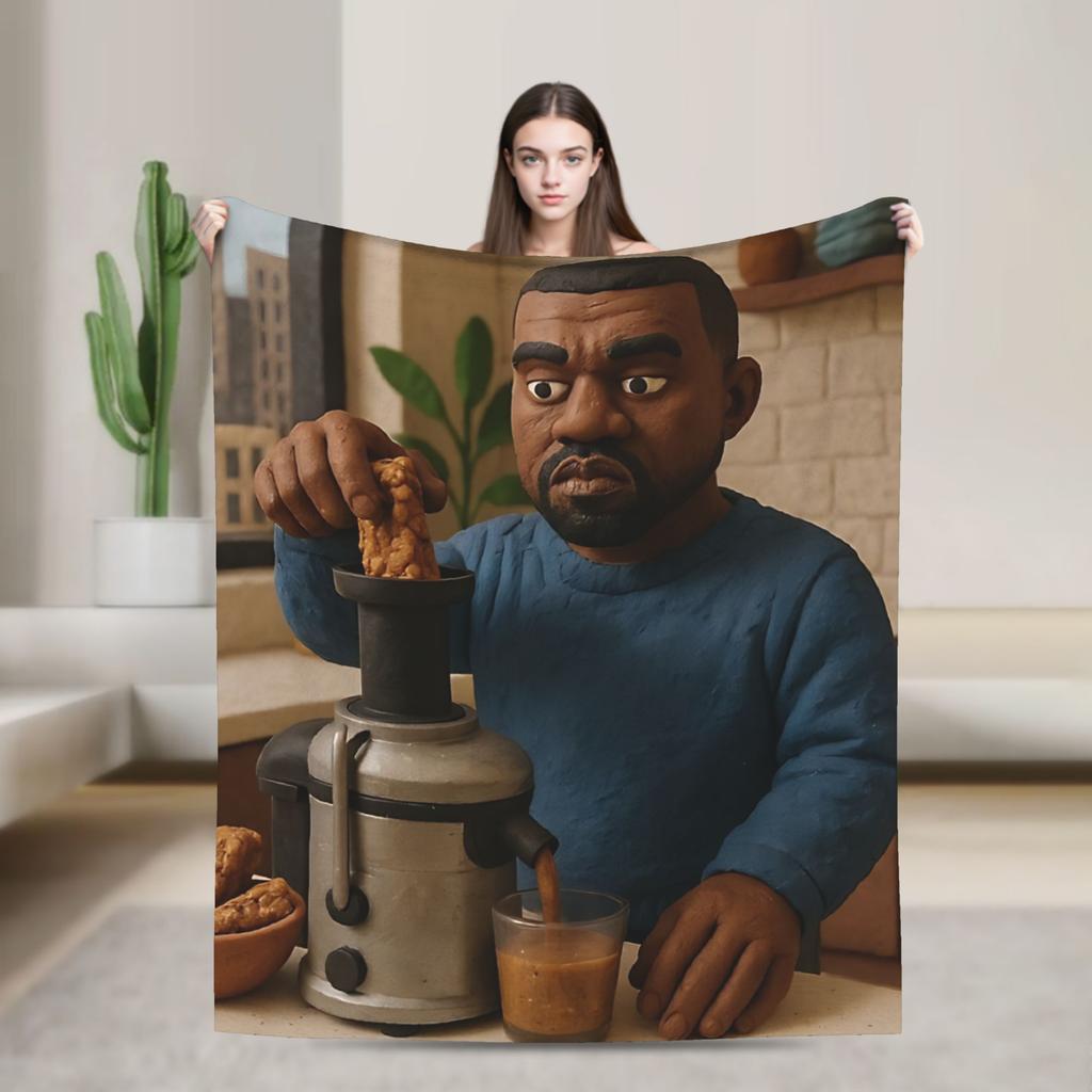 Kanye Meme Chicken Meme Soft Blanket Child Plush Bedding Throws Comfortable Couch Bed Flannel Bedspread Sofa Bed Cover