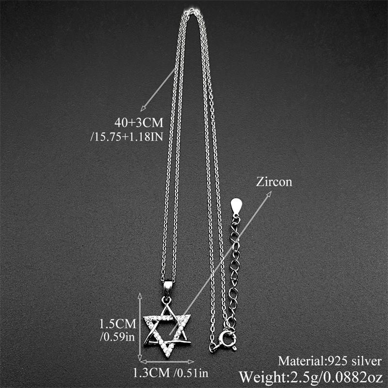Collier pendentif Étoile de David en Argent 925 pour Femmes Luxe Zircon Bijoux Israël Cadeau