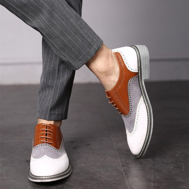 Модные мужские оксфорды обувь для отдыха на природе модные коричневые мужские туфли — фото 4