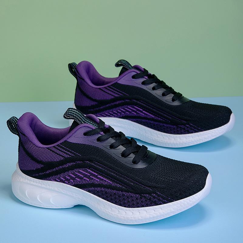

New sports shoes women s spring and summer soft-soled wear-resistant fly-woven breathable casual shoes versatile and ultra-light running women s shoes 42