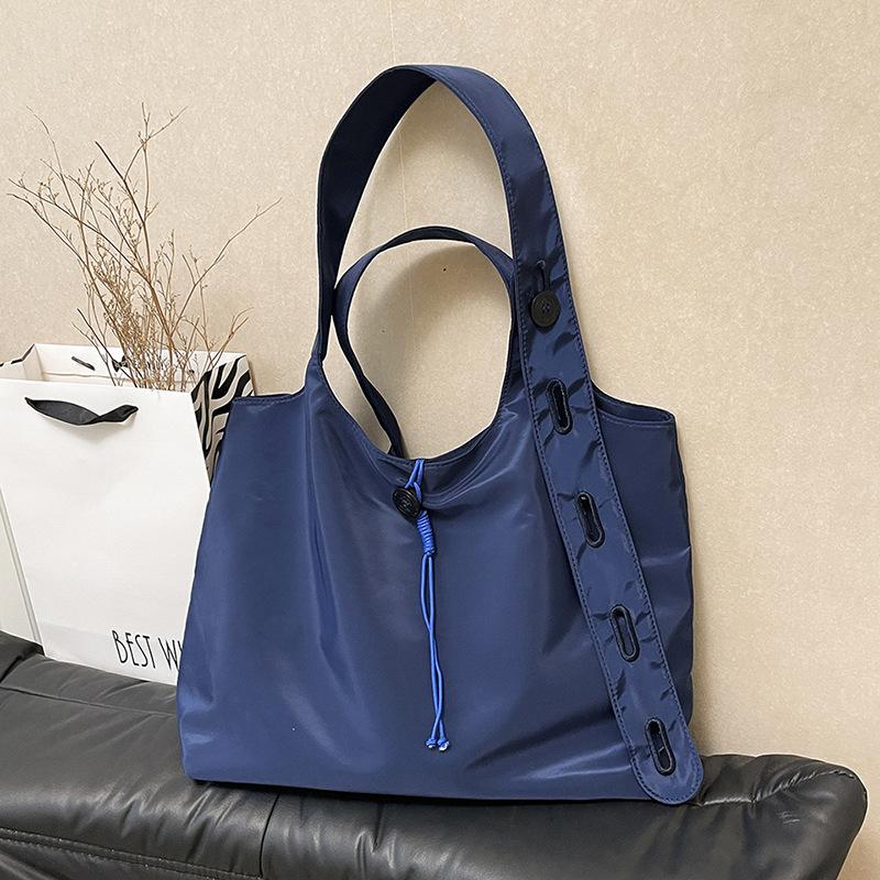 

New nylon bag casual foldable shopping bag large capacity tote bag portable environmental protection bag handbag синій