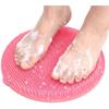 Shower Foot and Back Scrubber, New Silicone Mat with Hanging Hole Suction Cups Body Cleansing Shower Foot Scrubber Back Massager Pad for Men Women