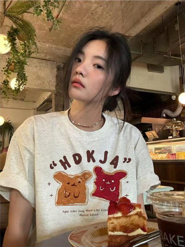 

Women s Summer Loose Cotton Half Sleeve T-shirt - 2025 Korean Style XXL