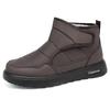 Men's Winter Fleece-Lined Cotton Boots - Plush Lining Slip-On Snow Shoes