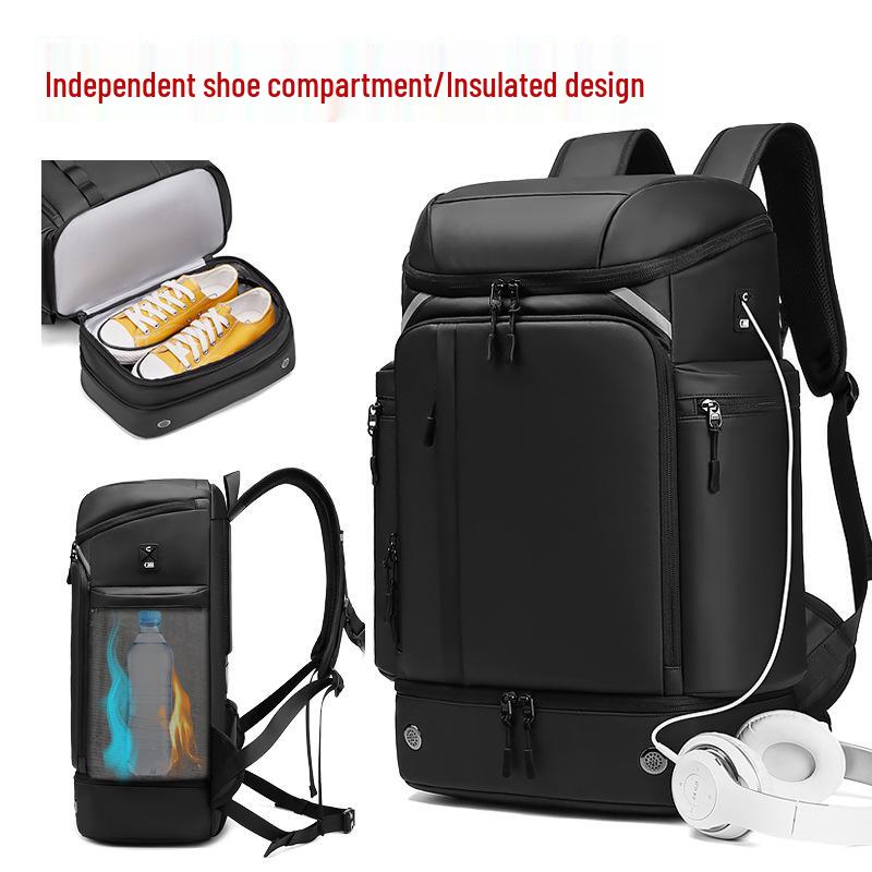 Men’s Large Capacity Sports Travel Backpack: Lightweight, Wet/Dry Separation, Business Trip & School Computer Bag