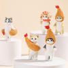 AAGWW Gachapon Toy Anime Figure Cat Toy Set, Model Decoration, Party Item, Cute Ornament (Product Contents: 5-Piece Cat COS Tempura Set)