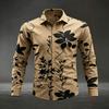 Herren Floral Leaf Print Langarmhemd Mode Slim Fit Button-Down Lässige Blusen Tops