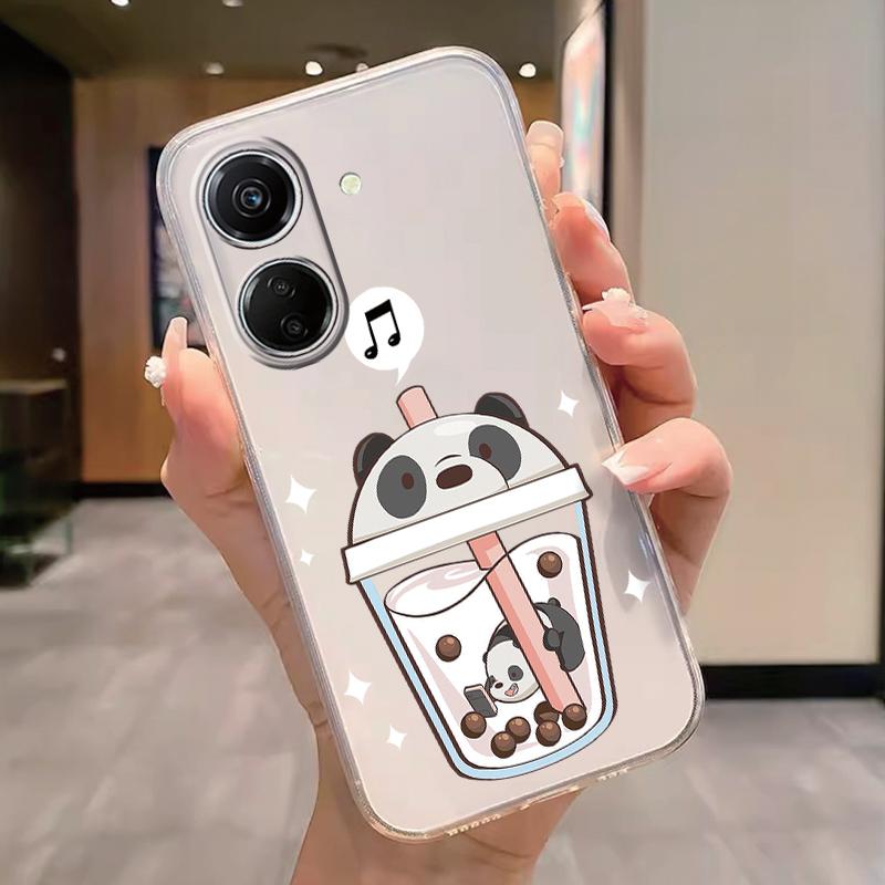 Transparent Phone Case For Poco C65 Redmi Note 15 Pro+ Plus 14C Cover Cartoon Flowers Soft TPU Shockproof Funda Bags Heart Clear